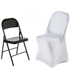10 White PREMIUM QUALITY SPANDEX FOLDING CHAIR COVERS Dinner Banquet Decorations