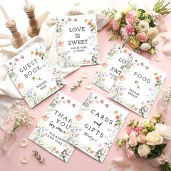 Yookeer 6 Pcs Wildflowers Wedding Table Decor Love in 8×10 inches, multicolor