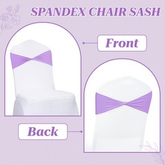 Mds Pack Of 50 Spandex Chair Sashes Bows Elastic Stretch Dining Chair Bands