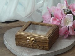 Rustic Country Barn Wedding Ring Box Holder. Wooden Ring Bearer Box Personalized