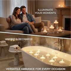 30 PCS Floating Candles – Small Floating Candles for Centerpieces White