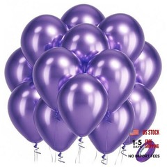 Metallic Purple Latex Party Balloons – 100 Pack 12inch (Normal) 12-purple-s119