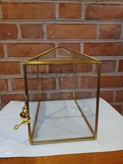 Gold Glass Wedding Card Box with Lock Large Geometric Reception Decor