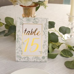 25 pcs 7″ Double Sided TABLE NUMBERS Sign Holders Paper STANDS Decorations