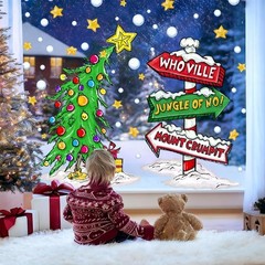 Vellibring Christmas Window Clings Decorations,Extra Large Reusable Decals Ru…