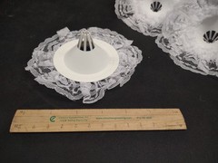 Set Of 3 Lace Bouquet Collar Ring, Wedding, Handheld Bridal Flowers, White, 6″