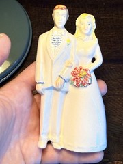 Beautiful Vintage Ceramic Wedding Cake Topper Figurine