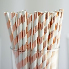 150 pcs 8″ tall Decorative Striped Paper Straws Wedding Party Birthday Tableware