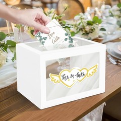 1 Pack White Transparent Card Box, Gift Receiving, Wedding, Party, Raffle Box