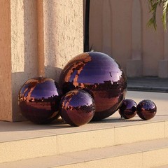 Yescom 4PCS 7″ Small Disco Ball Mirror Mini Hanging Party Events Wedding Purple