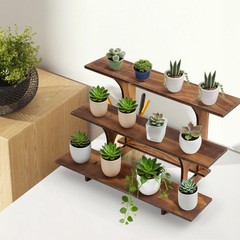 40″ L 3-Tier Table Display Stand Wooden Corner Rack Counter Top for Market Trade