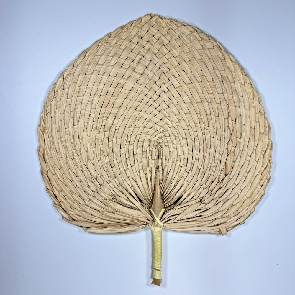 Old Fashioned Traditional Natural Palm Hand Woven Fans 25 Piece Lot