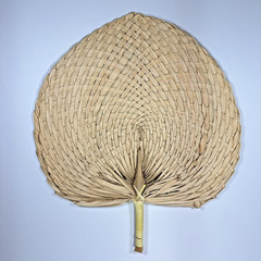 Old Fashioned Traditional Natural Palm Hand Woven Fans 25 Piece Lot
