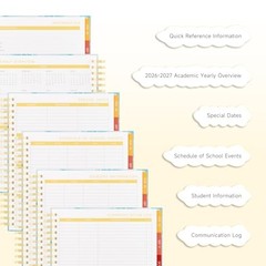 Teacher Planner 2026-2027, August 2026 – July 2027, 7 Periods Weekly and