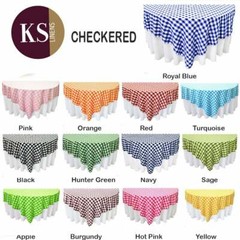 Tablecloth Square Checkered for Wedding, Party Rental, variety sizes & colors