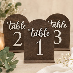 Wedding Decorations Table Numbers 1 – 10 Wood Design With White Writing