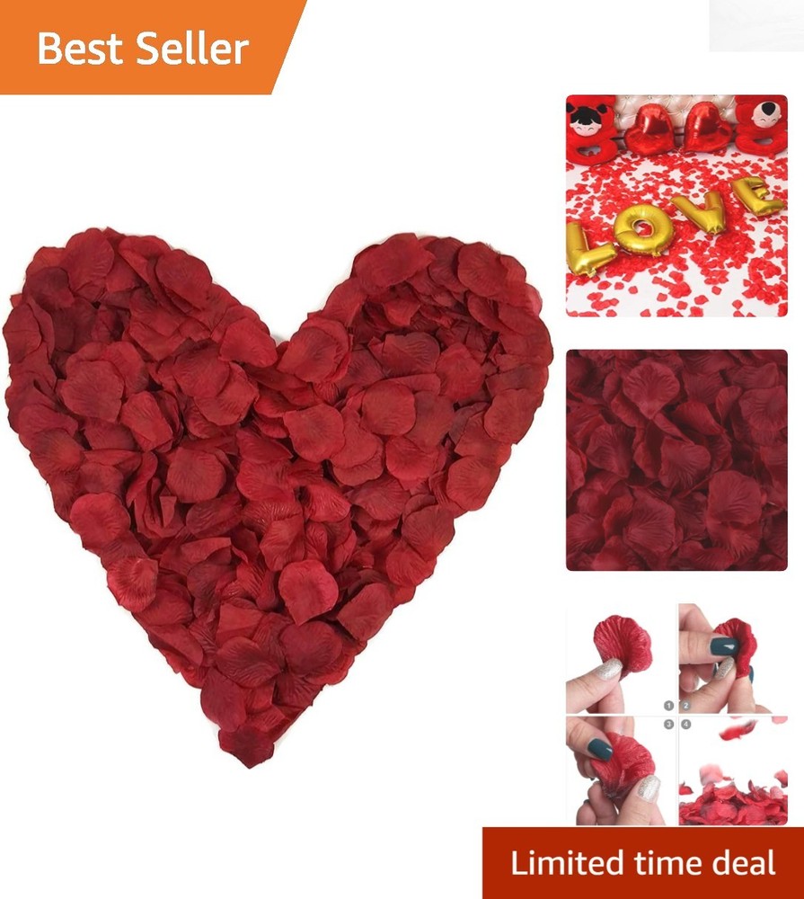 Lifelike Burgundy Silk Rose Petals in Bulk – Ideal for Weddings & Celebrations