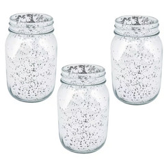 Silver Mercury Mason Jars – Set of 12, Elegant Wedding Decor