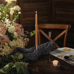 Taper Candles 12 Unscented Beige 11 in Long Spiral Premium Wax 11″,