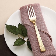 Gold Hammered Design Forks Party Wedding Disposable Tableware Banquet Supplies
