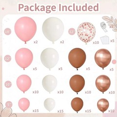 Balloon Arch Kit, Rose Gold Blush Pink and Brown Balloons Sand White Dusty Pink