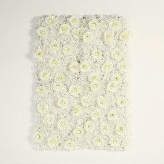 Cream Silk Roses Hydrangea 11 sq ft UV Protected Wall Backdrop Vertical Panels