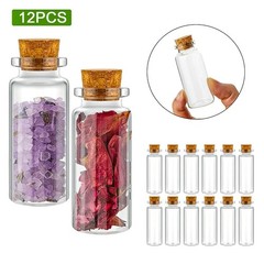 YTZOOLL 12Pcs/Set 30ml Glass Bottles Cork Stoppers DIY Decoration 30ml-12pcs