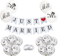 Just Married Decorations JUST MARRIED Wedding Party Decoration Car Decor White a