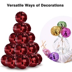 Yescom 20PCS 1.6″ Small Disco Ball Mirror Mini Hanging for Events Wedding Party