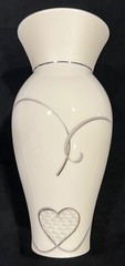 Stunning Lenox True Love 8.25″ Wedding Vase~White & Platinum~Looks Unused & NIB!