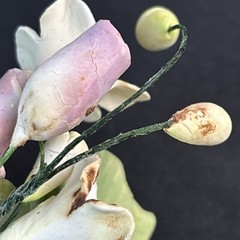 Vintage Porcelain Flowers on Wire Wedding Corsage Pink Handcrafted Unique