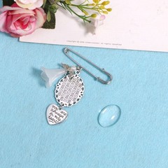 Bouquet Photo Charm DIY Pin Brooch Making Kit Lacy Frame Charm for Holiday