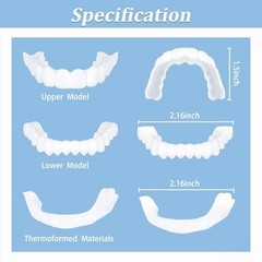 2 Pairs Smile Optimizing, Comfort Adjustable Upper & Lower Set, Unisex White