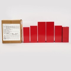 Metal Display Pedestal Stands Set of 6 Red Square for Cake Dessert Party
