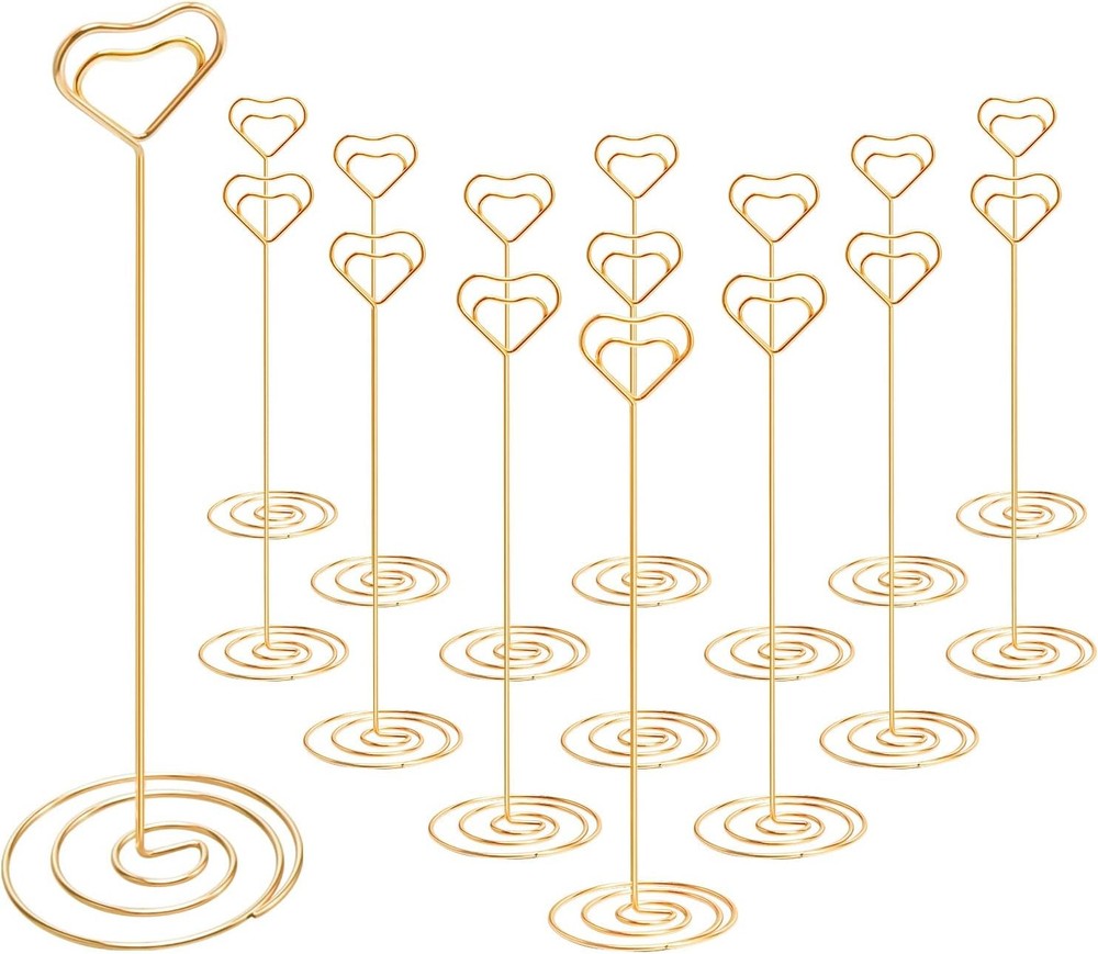 16pcs Place Card Holders, 8.75 Inches Tall Table Number Holders, Gold Picture