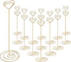 16pcs Place Card Holders, 8.75 Inches Tall Table Number Holders, Gold Picture