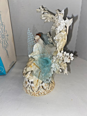 Vintage 1950’s Hand Painted Coast Novelty Wedding Cake Couple Topper W/Orig Box
