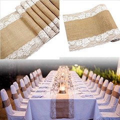 Awtlife 12 x 120 Inch Burlap Table Runner for Wedding Bridal Shower Baby