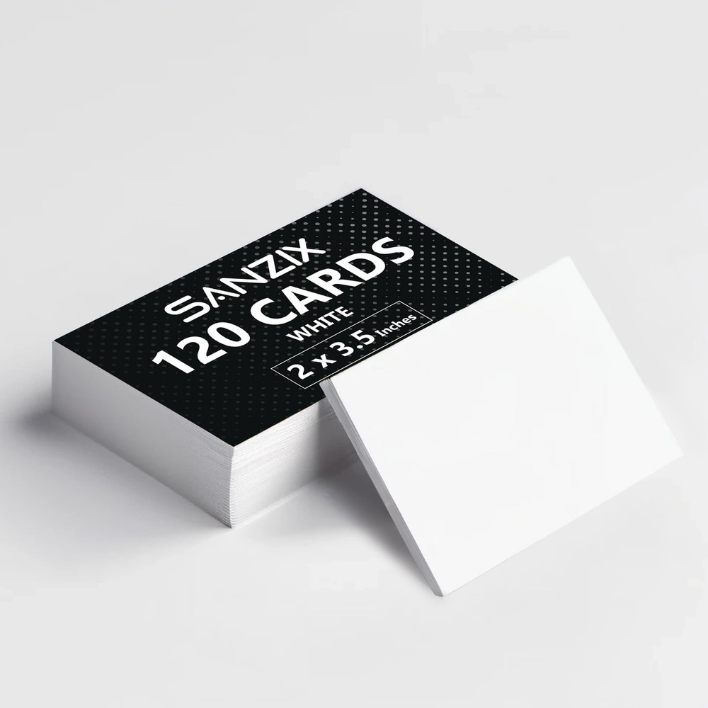 SANZIX 120 Pack Printable Blank Business Cards 2″ x 3.5″ – 120 Pack, White
