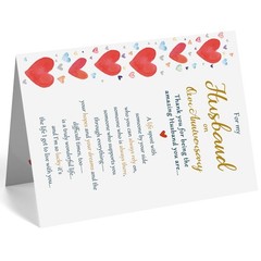 Romantic Anniversary Card for Husband, Husband Anniversary Card Gifts from Wi…