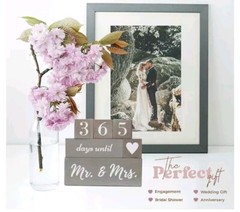 Wedding Countdown Calendar Block Engagement Gifts for Couples and His and Hers,