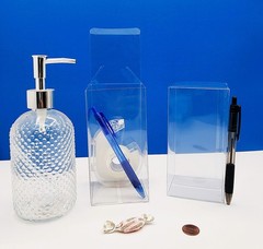 50 PCS 3x3x6″ Clear Plastic PVC Folding Box Party Favor Wedding Retail Packaging