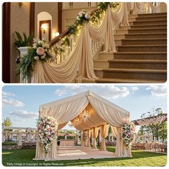 Party Village 4 Panels 5ftx30ft Champagne 60″W x 360″L (Pack of 4),