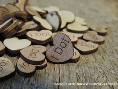 100 wooden I Do hearts rustic wedding, venue decor, confetti, invitations USA