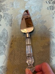 WATERFORD LISMORE BRIDAL CAKE KNIFE SERRATED BLADE W/CRYSTAL HANDLE