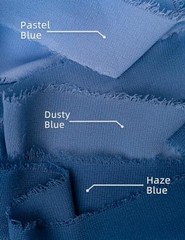 Chiffon Ribbon, Dusty Haze Pastel Blue 1.5»x21Yd Frayed Fringe Silk Dusty Blue