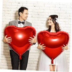 4 Pieces 32 Inches Large Heart Shaped Balloons Huge Red Foil Balloons