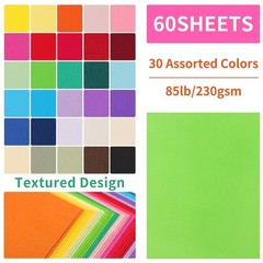 60 Sheets Textured Colored Cardstock – 8.5 x 11 inch, 30 Colors