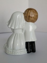 Vintage Porcelain Bride And Groom Cake Topper