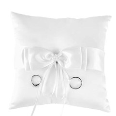 Faux Pearl Satin Ring Pillow Wedding Ring Bearer Cushion Ring Display Pillow